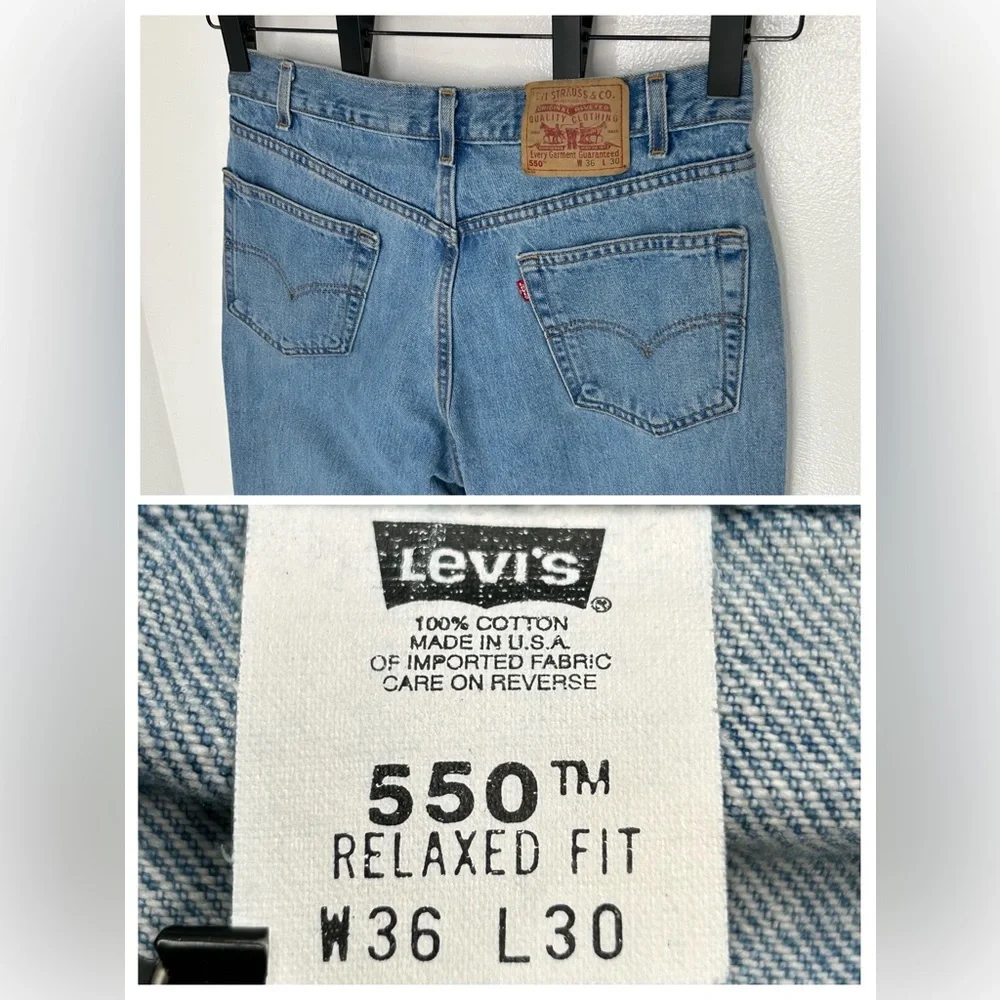VTG‎ Levi's 550 Jeans Mens 33x30 (Tag 36x30) Loose Relaxed Tapered USA Y2K Denim